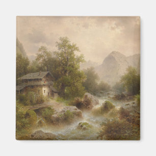 Mühle auf einem Bergbach (von Albert Rieger) Magnet