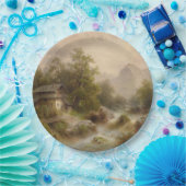 Mühle auf einem Bergbach (von Albert Rieger) Pappteller (Party)