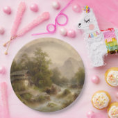 Mühle auf einem Bergbach (von Albert Rieger) Pappteller (Party)