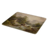 Mühle auf einem Bergbach (von Albert Rieger) Schneidebrett (Ecke)