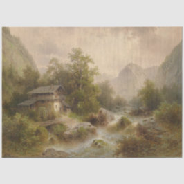 Mühle auf einem Bergbach (von Albert Rieger) Seidenpapier