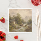 Mühle auf einem Bergbach (von Albert Rieger) Serviette (Beispiel)