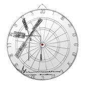 Mühle auf weißem Untergrund Dartscheibe (vorne)