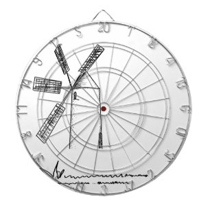 Mühle auf weißem Untergrund Dartscheibe