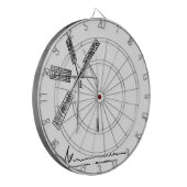 Mühle auf weißem Untergrund Dartscheibe (Vorderseite Links)