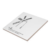 Mühle auf weißem Untergrund Fliese (Seite)