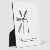 Mühle auf weißem Untergrund Fotoplatte (Seite)