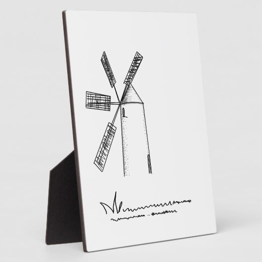 Mühle auf weißem Untergrund Fotoplatte (Seite)