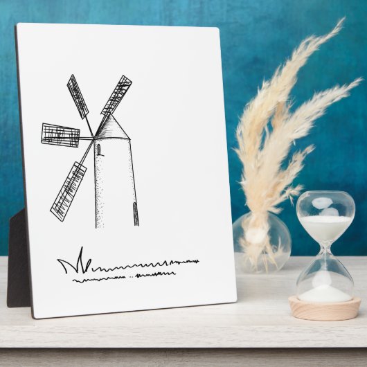 Mühle auf weißem Untergrund Fotoplatte (Seite)