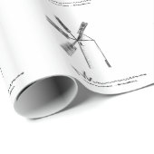 Mühle auf weißem Untergrund Geschenkpapier (Rolleneckpunkt)