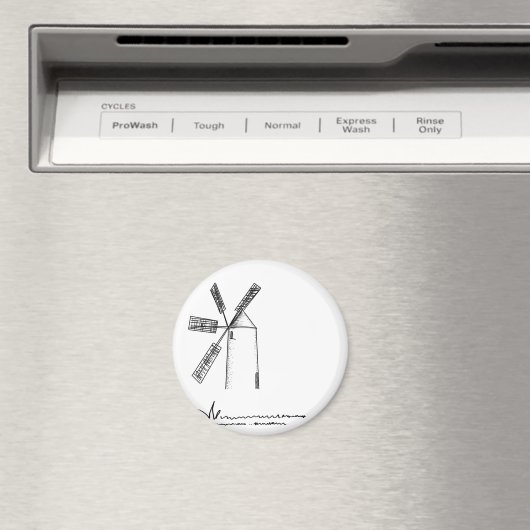 Mühle auf weißem Untergrund Magnet (In Situ (Geschirrspüler))