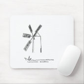 Mühle auf weißem Untergrund Mousepad (Mit Mouse)