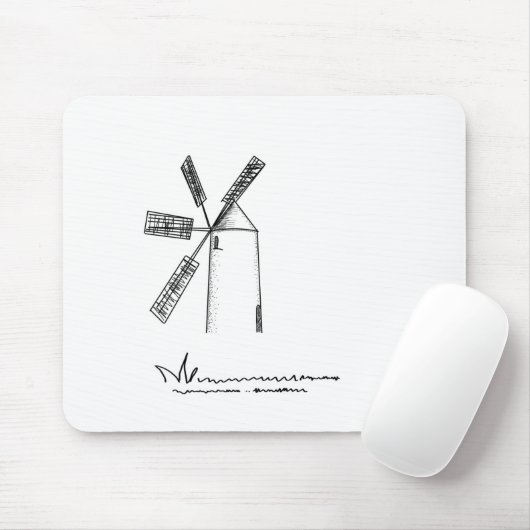 Mühle auf weißem Untergrund Mousepad (Mit Mouse)