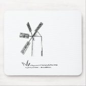 Mühle auf weißem Untergrund Mousepad (Vorne)