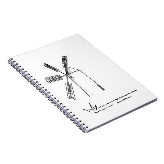 Mühle auf weißem Untergrund Notizblock (Rechte Seite)