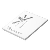 Mühle auf weißem Untergrund Notizblock (Rotiert)