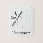 Mühle auf weißem Untergrund Puzzle (Vertikal)