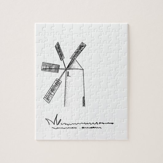 Mühle auf weißem Untergrund Puzzle (Vertikal)