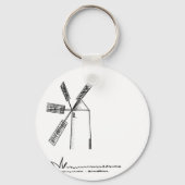 Mühle auf weißem Untergrund Schlüsselanhänger (Vorderseite)