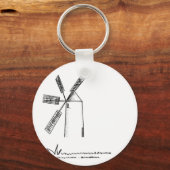 Mühle auf weißem Untergrund Schlüsselanhänger (Vorderseite)