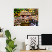 Mühle, Dammbrücke, Gomez, Backstein, Fall, Wasser, Poster (Heimbüro)