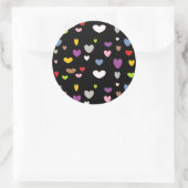 Muilty Colored Hearts Runder Aufkleber (Tasche)