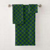 Muir Moore tartan blau kariert Badhandtuch Set (Insitu)
