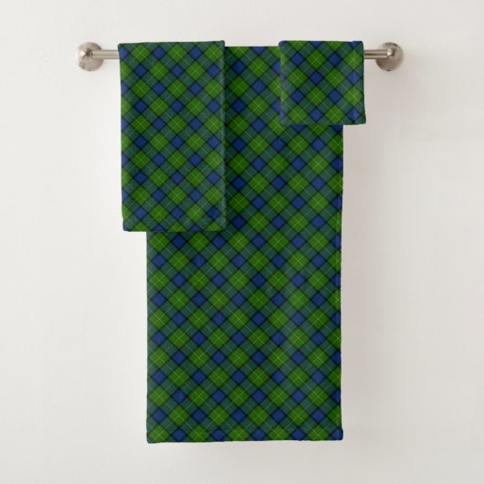 Muir Moore tartan blau kariert Badhandtuch Set (Insitu)