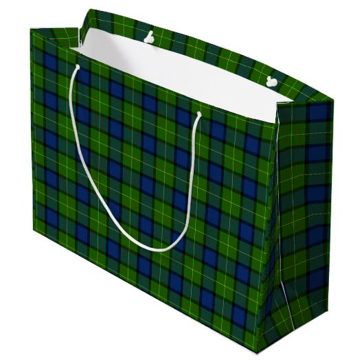 Muir Moore tartan blau kariert Große Geschenktüte (Rückseite Schrägansicht)