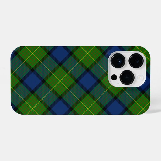 Muir Moore tartan blau kariert iPhone Hülle (Rückseite (Horizontal))