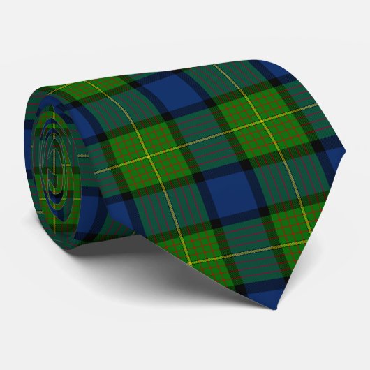 Muir Moore tartan blau kariert Krawatte (Gerollt)
