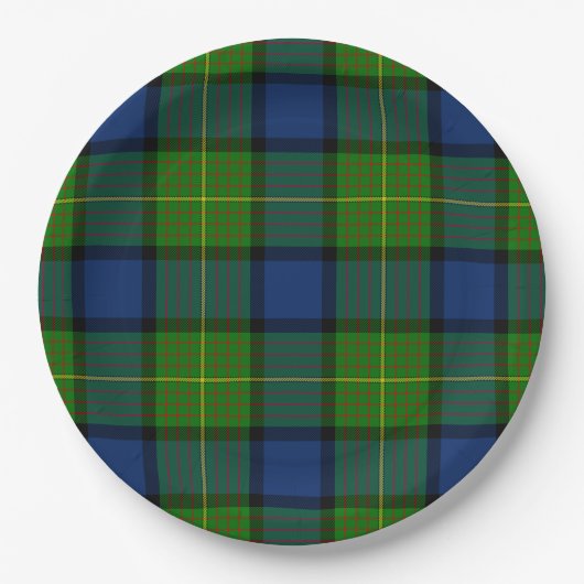 Muir Moore tartan blau kariert Pappteller (Vorderseite)