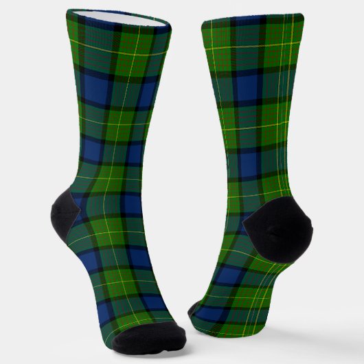 Muir Moore tartan blau kariert Socken (Gewinkelt)