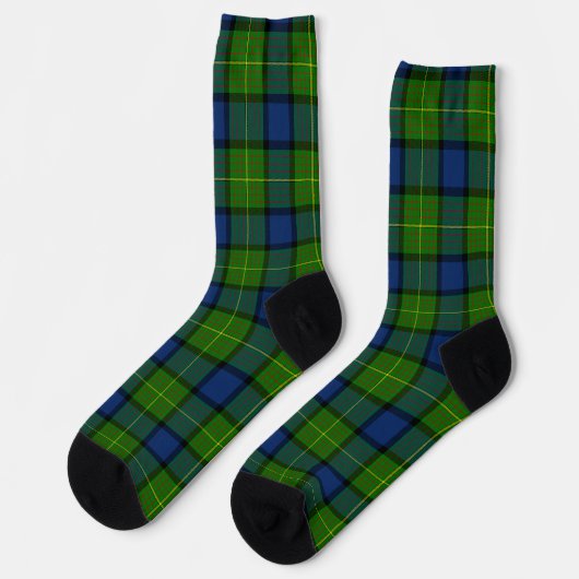 Muir Moore tartan blau kariert Socken (Linkes Detail)