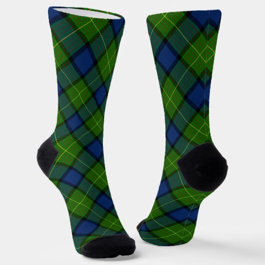 Muir Moore tartan blau kariert Socken (Gewinkelt)