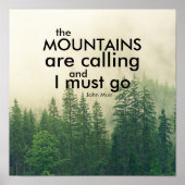 Muir quote poster the mountains are calling (Vorne)