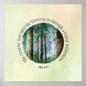 Muir Quote Watercolor Forest Poster (Vorne)