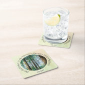 Muir Quote Watercolor Forest Rechteckiger Pappuntersetzer (Vor Ort)