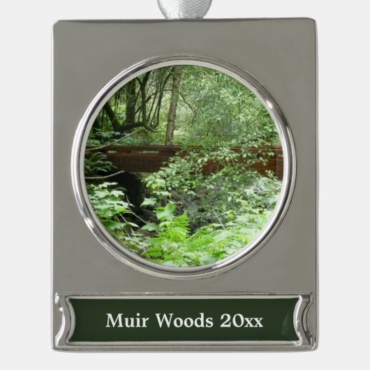 Muir Woods Bridge I Banner-Ornament Silber (Vorderseite)