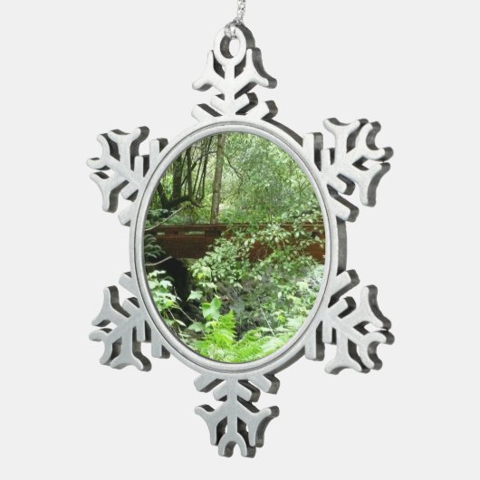 Muir Woods Bridge I Schneeflocken Zinn-Ornament (Rechts)