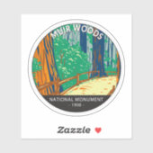 Muir Woods National Monument California Vintag Aufkleber (Blatt)