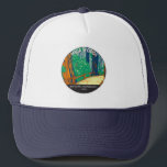 Muir Woods National Monument California Vintag Truckerkappe<br><div class="desc">Muir Woods Vektorgrafik Design. Es handelt sich um einen alten,  wachsenden Wald aus Rotholz an der Küste. Aufgrund seiner Nähe zum Pazifik wird der Wald regelmäßig in einem Nebel der Meeresschicht an der Küste umspült,  was zu einer feuchten Umgebung beiträgt,  die ein kräftiges Wachstum der Pflanze fördert.</div>