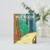 Muir Woods National Monument Vintag Art Postkarte (Stehend Vorderseite)