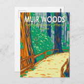Muir Woods National Monument Vintag Art Postkarte (Vorne/Hinten)