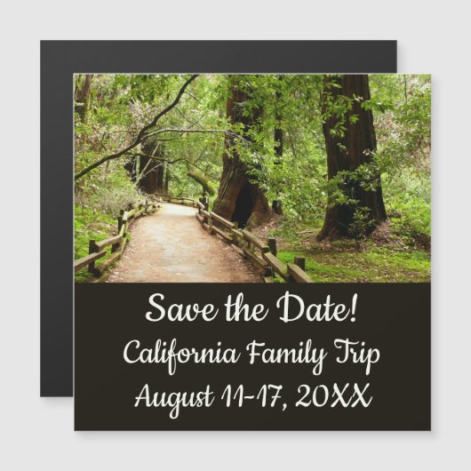 Muir Woods Path II Nature Save the Date Magnetkarte (Vorne/Hinten)