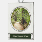 Muir Woods Path II Naturfotografie Banner-Ornament Silber (Links)