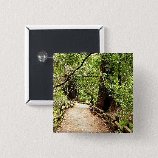 Muir Woods Path II Naturfotografie Button (Vorne & Hinten)