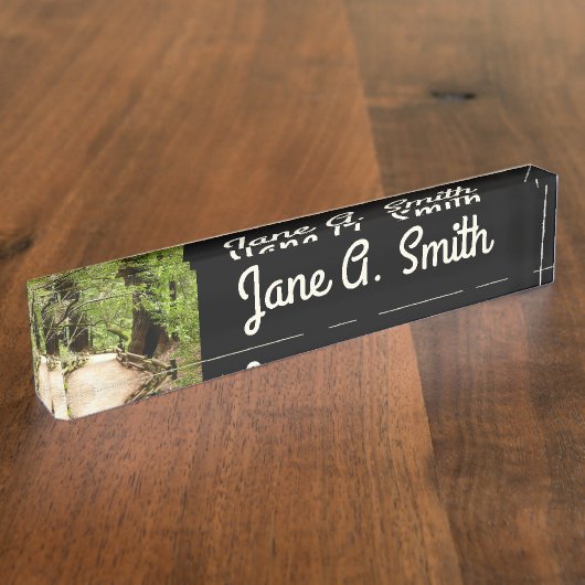 Muir Woods Path II Naturfotografie Namensplakette (Seite)