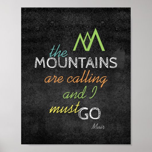 Muir zitieren Poster, das die Berge nennen Poster (Vorne)