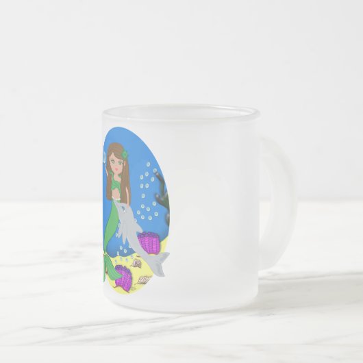 Muirenn, die grüne Meerjungfrau und die Dolphin-Ta Mattglastasse (VorderseiteRechts)